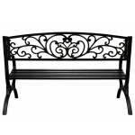 Záhradná kovová lavička – čierna